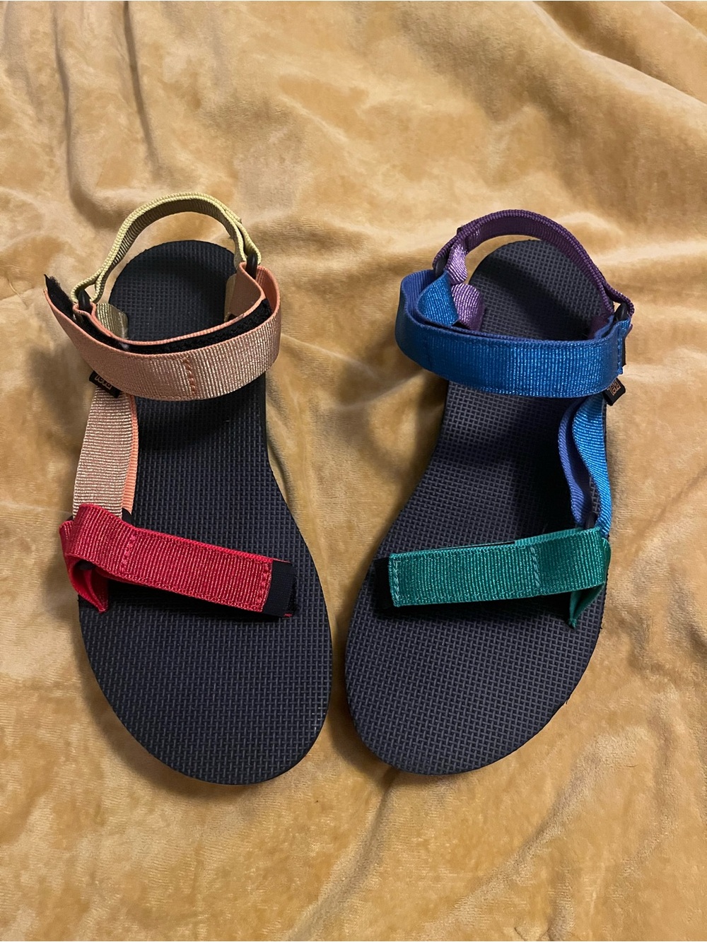 TEVA Rainbow Strap Sandals with Black Footbed